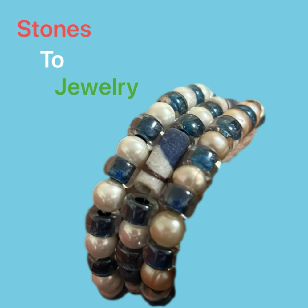 Handmade Unique magnetic bracelets/necklace Glass, ceramic, & pearls beads.